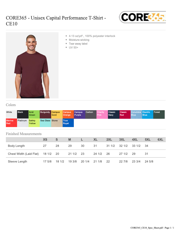 RF26 DRI FIT Performance Short Sleeve Tshirt
