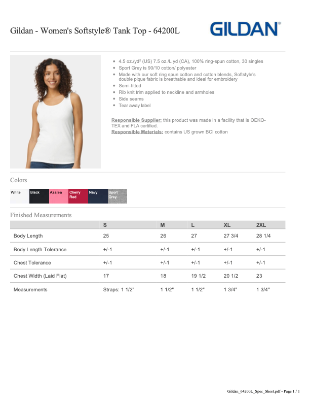 Custom Magnolia Ladies Tank
