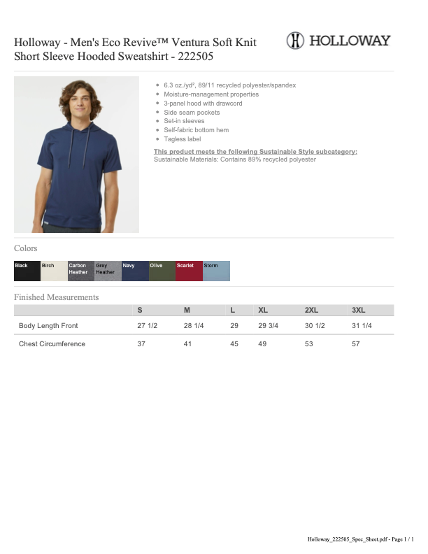 RF26 Short Sleeve Hooded sweatshirt