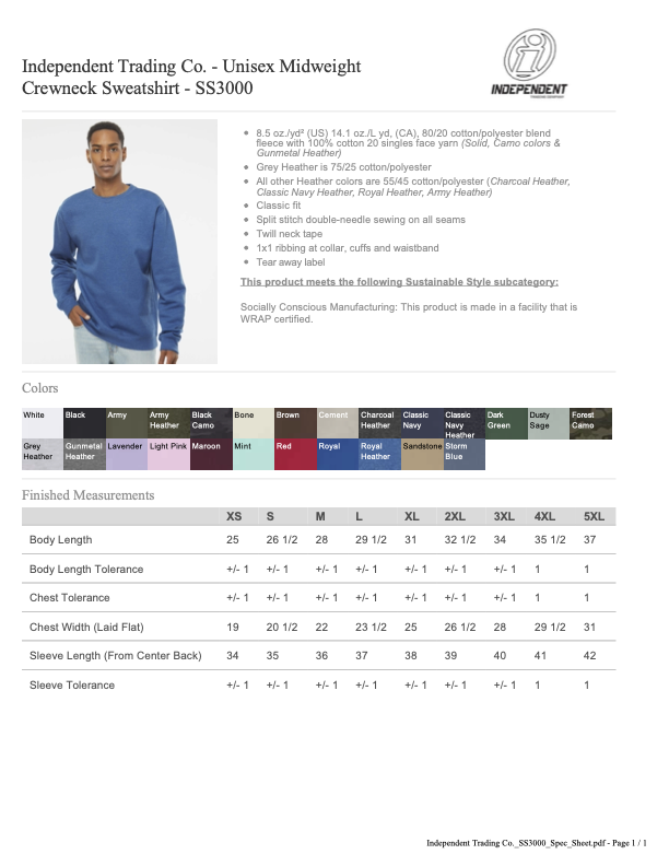 RHS Cheer26 Crew Sweatshirt