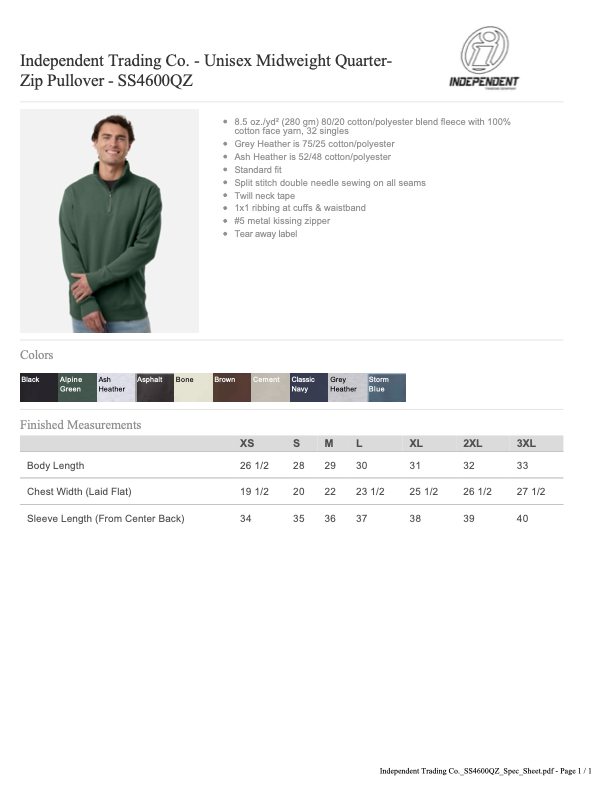 Custom Rocket Fuel 1/4 Zip