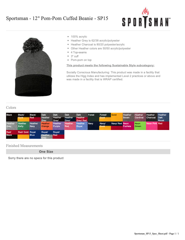 RFF26 EMBROIDERED PATCH Beanie