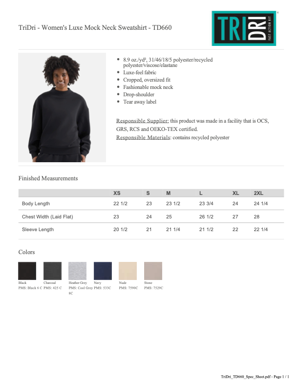 RHS Cheer27 LUXE Mock Neck Sweatshirt