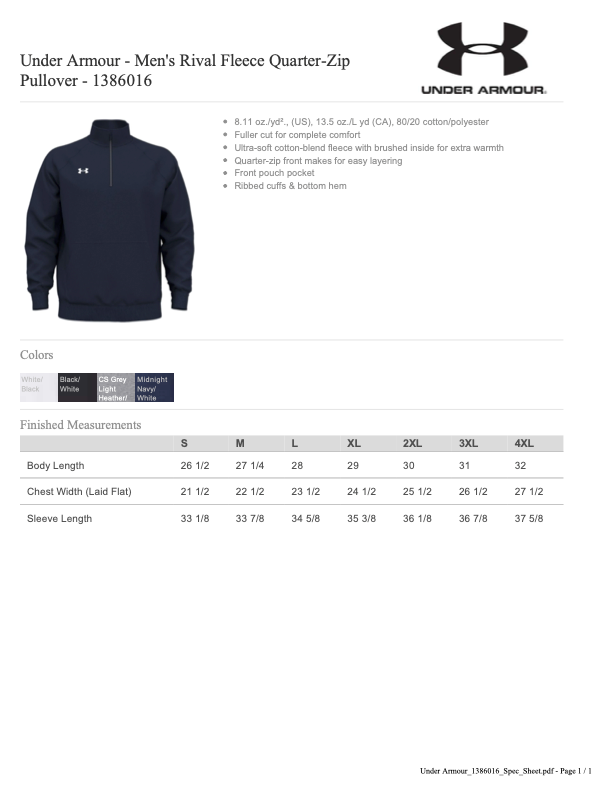 RF26 UA Fleece Qtr Zip
