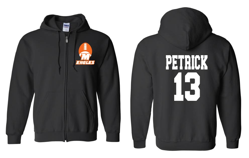 Custom Eagles Glitter Zip Up Sweatshirt