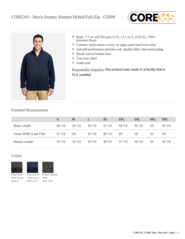 RFF26 Hybrid  Full Zip  Jacket