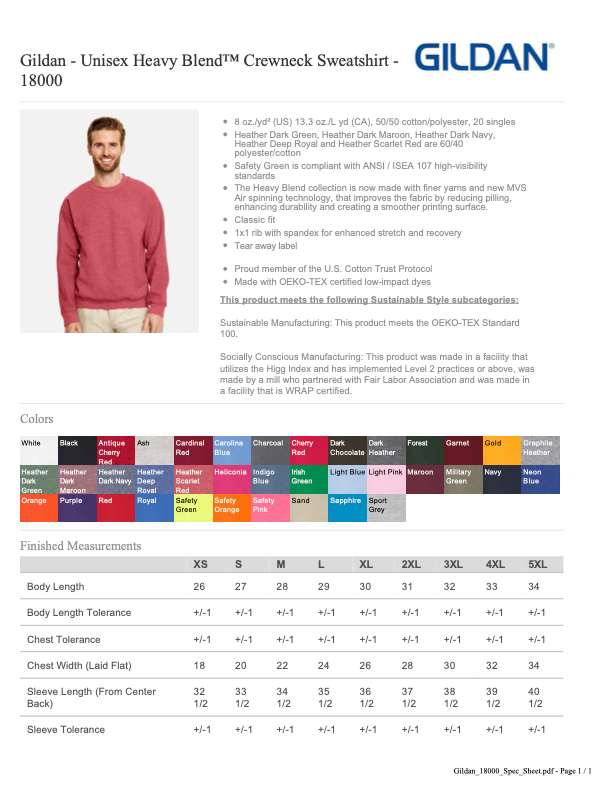 HWG Crew sweatshirt YOUTH & ADULT