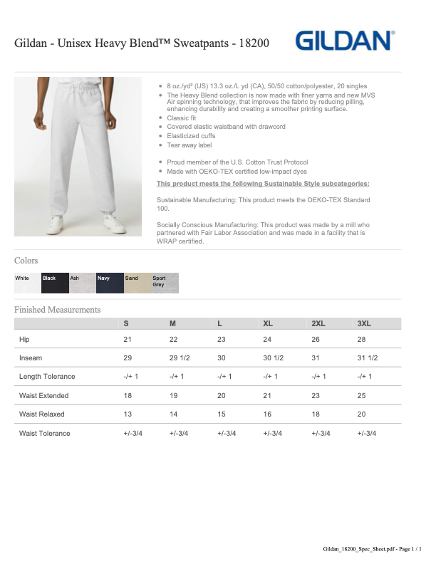 HWG Adult Sweatpants