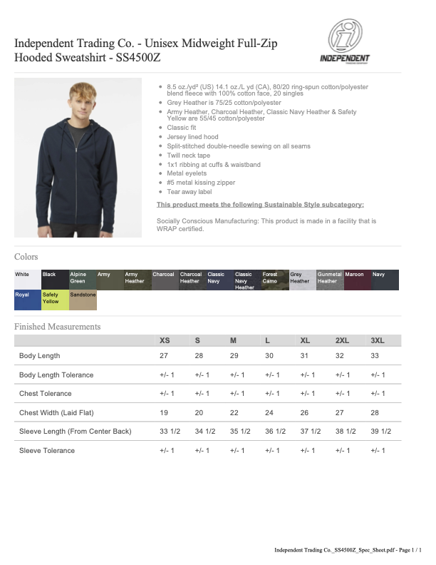 RHS Cheer26 Full Zip Fleece