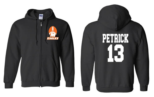 Custom Eagles Glitter Zip Up Sweatshirt